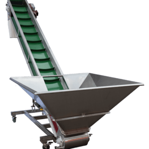 Three-quarter large hopper adjustable incline conveyors